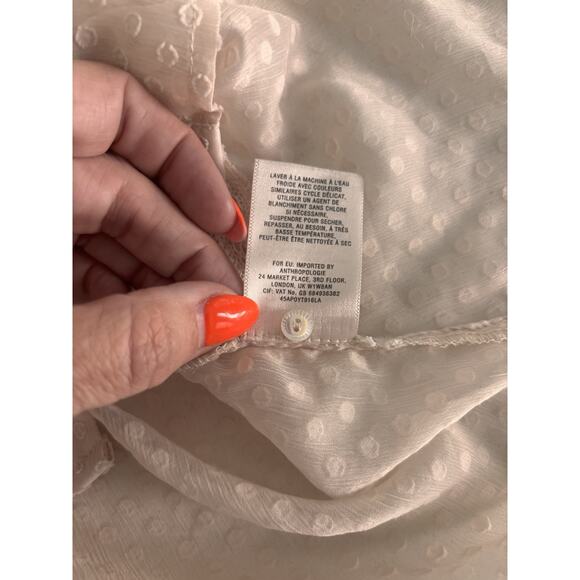 Vanessa Virginia Blouse Medium Textured Lightweight anthropologie - Picture 8 of 10